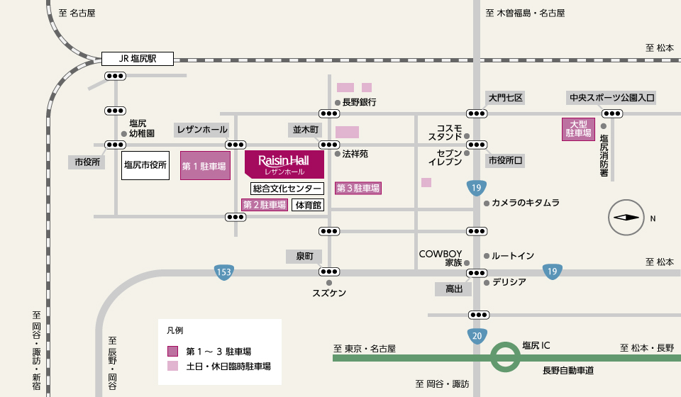 レザンホール周辺地図